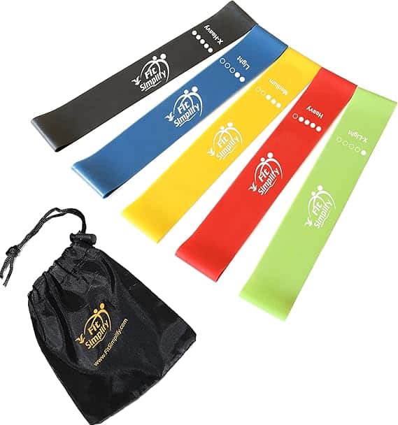 Set of loop resistance bands with a carry pouch