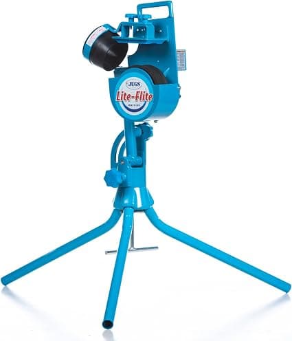 JUGS Lite-Flite pitching machine on a tripod
