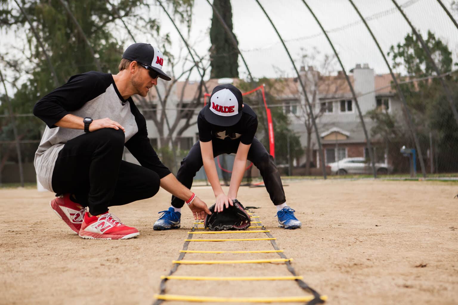 Players training with MADE Baseball